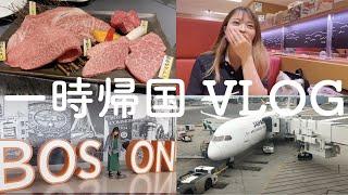 【一時帰国Vlog】約1年ぶりの日本が待ってる~｜アメリカ｜ボストン生活｜一時帰国｜日本食｜13時間のフライト｜待ってろ日本