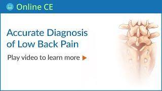 Accurate Diagnosis of Low Back Pain  - Chiropractic Online Continuing Education