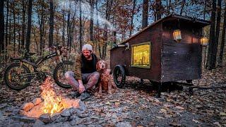 COZY NIGHT IN A TINY BIKE CAMPER w/ my Dog!