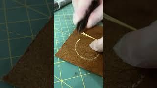 Making a Leather AirTag Card Holder #madebyhand #madeinusa #asmr #airtagcase #fullgrainleather