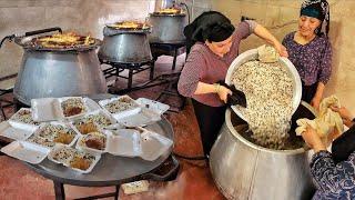 AMAZİNG Cooking Rice & Lentil(Adas Polo)More Than 200KG By neighboring women!!!