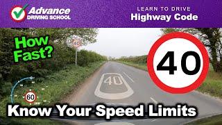 Know Your Speed Limits  |  Learn to drive: Highway Code