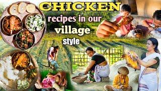 কুকুৰা মাংস আজি আমাৰ পাকঘৰত। village style chicken recipes |