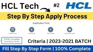 HCL Off-Campus Hiring | Step By Step Apply Form | Any Criteria | 2023-2021 BATCH | 100% Form |PART-2