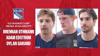 NYR Rookie Camp: Brennan Othmann, Adam Edstrom and Dylan Garand Media Availability | Sept. 11, 2024