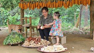 Harvest Cassava Roots Cook for pigs - Cooking - Puppy - Processing Sour Cassava Leaves | Lý Phúc An