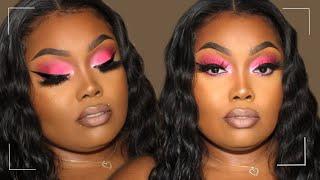 GRWM| NEON PINK EYESHADOW LOOK