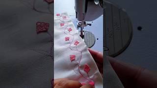 Sewing Tips And Tricks Part-105 For Border Design Using Lace And Thread #shorts