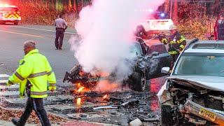 CHALLENGER CRASH with FIRE Toms River New Jersey 11/14/24