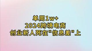 单周1w+|2024跨境电商创业新人死在"信息差"W27-28