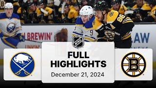 NHL Highlights | Sabres vs. Bruins - December 21, 2024