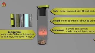 Caldaia Stropuva S20BIO da 30 kW utilizza il principio di combustione "top-down" fiammifero acceso.