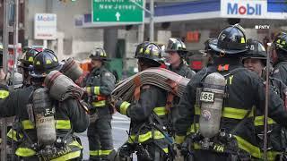 Fire on Roof of High Rise Building in Hudson Yards - NYC