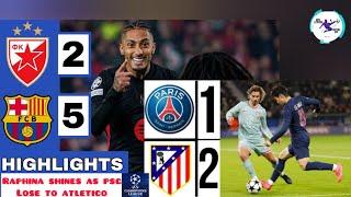 HIGHLIGHTS | Zvezda 2-5 Barcelona & PSG 1-2 Atletico Madrid | UCL Round 4