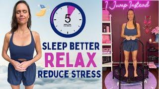 Rebounding Routine for Better Sleep, Relaxation & Stress Reduction 5 Min | I Jump Instead Cellercise