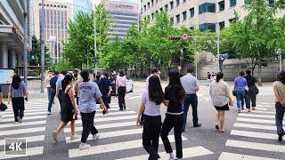 Yeouido, Main Financial and Investment Banking District Seoul - Lunch Time Scene of Office Workers