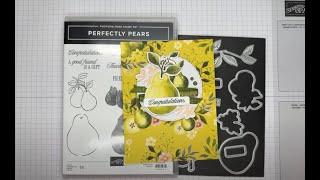 Stampin’ Up! Perfectly Pears Congratulations Card Tutorial #diy #papercrafting #patternedpaper