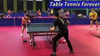 Chen Qi showing how to forehand