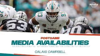 DT Calais Campbell meets with the media after #LVvsMIA | Miami Dolphins