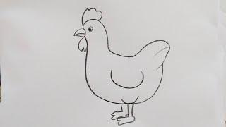 how to draw hen drawing easy step by step@aaravdrawingcreative1112