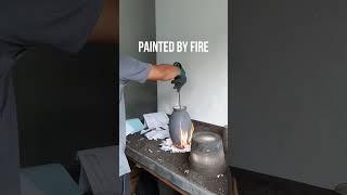 how to raku fire a full copper matte oval vase. #raku #art #pottery