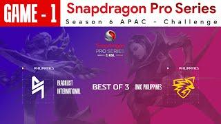 [Game - 1] Blacklist International vs ONIC Philippines | Snapdragon Pro Series