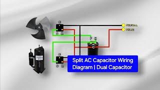 Split AC Capacitor Wiring Diagram | Dual Capacitor | HVAC | Electrical | @Electrical_ENG_Academy