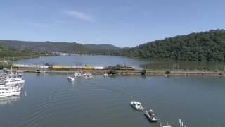 RailGallery - Aerial footage - Hawesbury River -  Aurizon 6000 Class