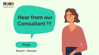 Meet Priya, Education Consultant from Chennai | Get FREE Education Counselling Today | AECC Global