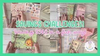 Cash Stuffing Savings Challenges | Saving $360 & Completing Challenges! | #savingschallenges