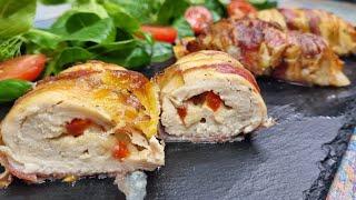 Rulada cu piept de pui si bacon/ Рулетики с куриной грудкой и беконом/ Chicken breast and bacon!