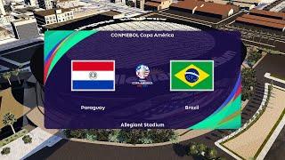 Paraguay vs Brazil | 2024 Copa América | Group D | Allegiant Stadium | PES 2021