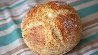 4 Ingredients! No knead bread! Everyone can make this homemade bread!