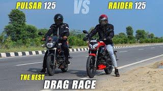 TVS RAIDER 125  vs  PULSAR 125  : Drag Race | Best Top End Race 