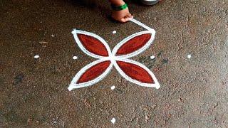 Aadivelli special flowers rangoli|5*1 aadiperuku special kolam|Aadi1 kolam|Beautiful Super rangoli