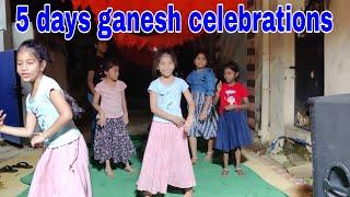 5 days ganesh celebrations || జానవి dance చింపేసింది friends || full ఎంజాయ్ చేసాము ఈసారి