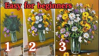 Easy Acrylic Painting for beginners / flower painting