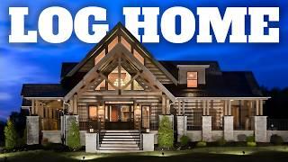 The COOLEST LOG model home in the world(IMO)! Prefab House Tour