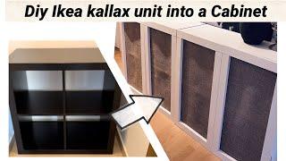 Flip Ikea kallax unit to a burlap cabinet/ Ikea kallax hack