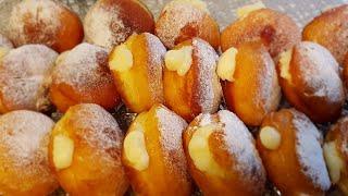 طرز تهیه پیراشکی کرم دار | HOW TO MAKE CREAM DONYTS | Donuts