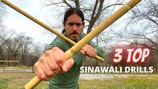 BEST 3 Sinawali Double Stick Drills | Kali Escrima Arnis | Filipino Stick Fighting