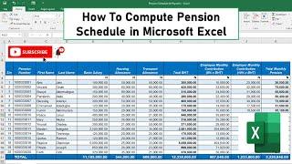 How to Compute Pension schedule using Microsoft Excel.