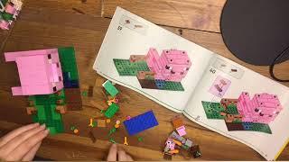 Lego Minecraft The Baby Pig House - 21268 - build video - THE BLOCK HOARDER