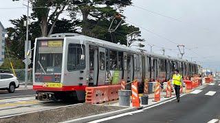 ⁴ᴷ⁶⁰ SF MUNI Breda LRV3 Light Rail Testing at 35th Ave & Taraval St Siding (7/22/24)