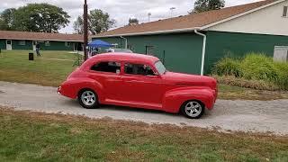 Cars leaving the 2020 Auburn Fun Run in Auburn, Nebraska