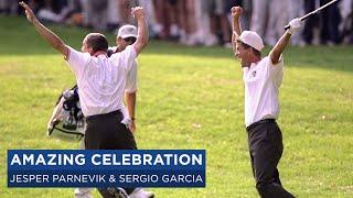 Sergio Garcia's AMAZING Celebration After Jesper Parnevik's Hole-Out | 1999 Ryder Cup