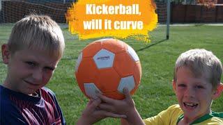 Curveball! real kids review the kickerball to see if they can get it to curve.