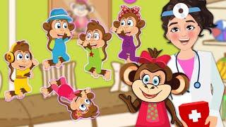 Five Little Monkeys | Animated Nursery Rhymes | Counting Brain Breaks