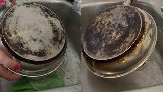 Cleaning old frying pan with natural product! | Greenway Mystik Paste & Absolute Dish Cloth