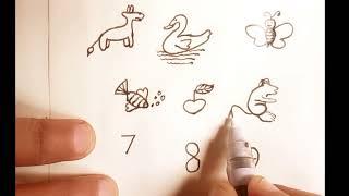 Easy drawing with number 1 to 9